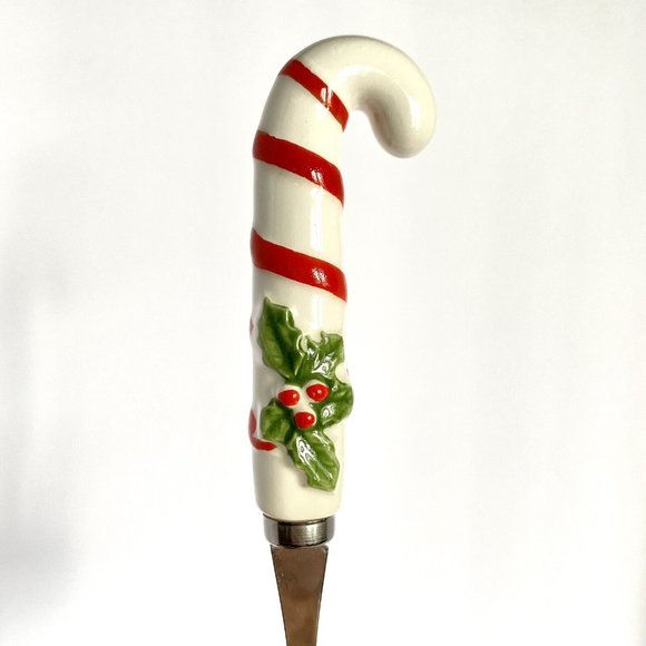 Vintage Cooks Tools Cheese Slicer Plane Stainless Ceramic Christmas Candy Cane - Picture 2 of 6